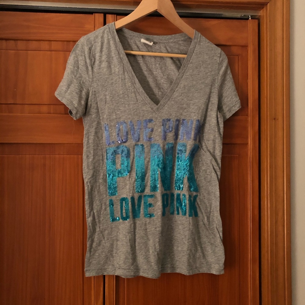 Pink grey tee shirt
